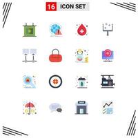 16 Universal Flat Colors Set for Web and Mobile Applications internet connect blood sweep broom Editable Pack of Creative Vector Design Elements