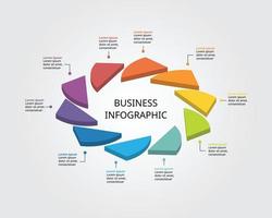 flower step template for infographic for presentation for 10 element vector