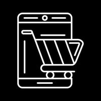 icono de vector de compras en línea