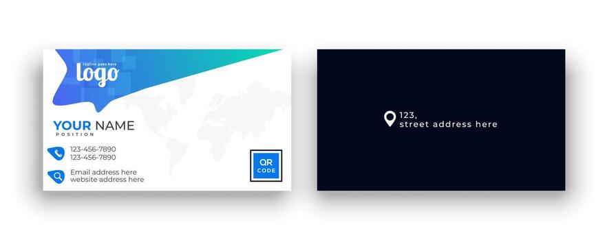 Simple business card design with a modern and professional touch. Abstract or geometric visiting card vector. vector