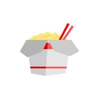 rice in the box illustration. chinese food vector illustration.