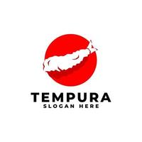 ilustración de tempura o camarones fritos. comida japonesa. cocina asiática. plantilla de logotipo de comida japonesa vector