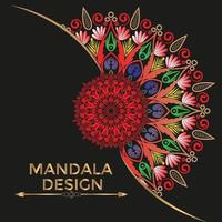 Geometric colorful mandala background with empty space vector