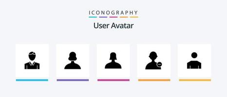 paquete de iconos de glifo de usuario 5 que incluye personas. avatar. usuario. usuario. básico. diseño de iconos creativos vector