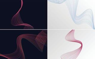 Collection of geometric minimal lines pattern set vector