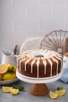 Lemon pound cake with powder sugar glaze photo