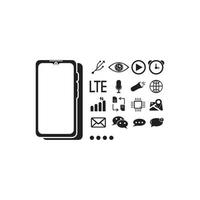 conjunto de iconos de símbolo de teléfono inteligente ilustración vectorial vector