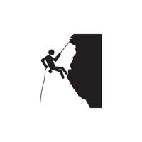 logotipo de ilustración de vector de icono de escalada en roca