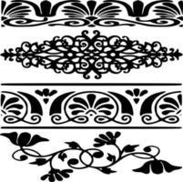 Black and white beautiful vector motifs