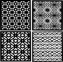 diseños cortados con láser en blanco y negro vector