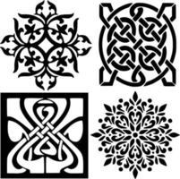 Black and white laser cut out designs vector