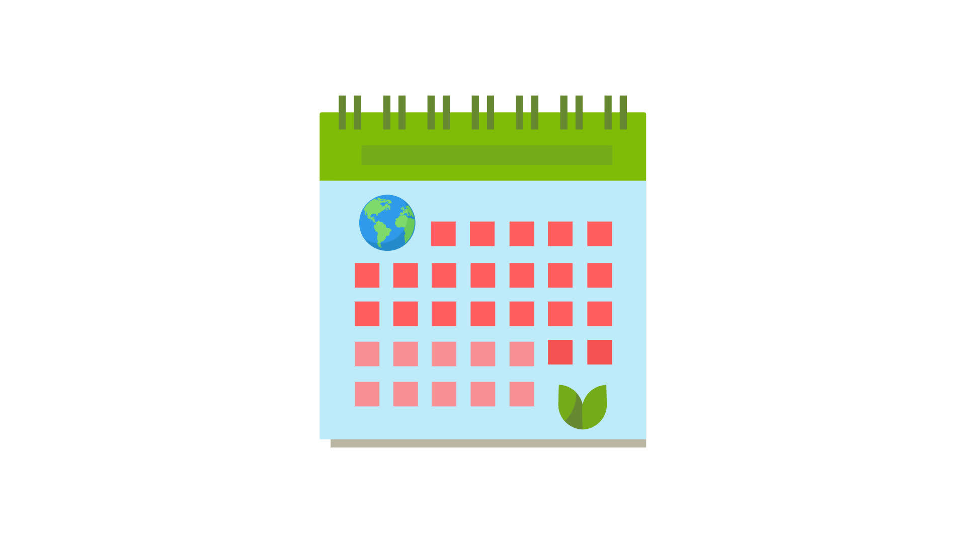 calendar Flat Animated Icon Isolated on Transparent Background. HD