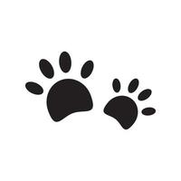 Dog or Cat Paw Print, Animal Foot. Flat Vector Icon illustration. Simple black symbol on white background.