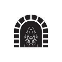 fire furnace icon logo vector design