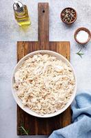 Shredded chicken meat photo