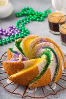 King cake with traditional decoration photo