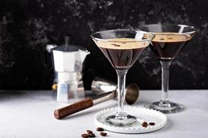 Espresso martini in two glasses photo