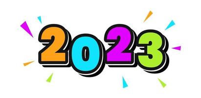 2023 happy new year word number banner design vector