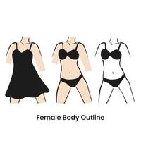 Female Body Outline Design Vector