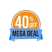 Mega Deal Shopping Offers Icon Label Design Vector