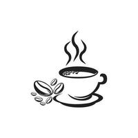 icono de vector de plantilla de logotipo de taza de café