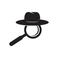 detective with moustache simple icon illustration vector