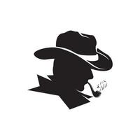 detective with moustache simple icon illustration vector