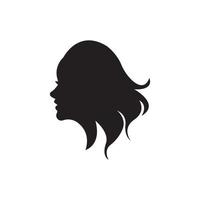 plantilla de diseño de vector de logotipo de icono de cara de mujer