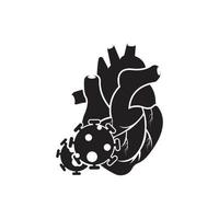 corazón humano logo cardiología médica vector icono ilustración