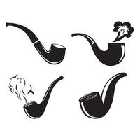 fumar pipa icono logo vector diseño