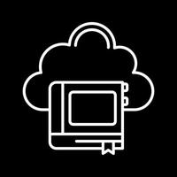 icono de vector de biblioteca de nube