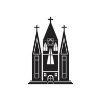 Ilustración de icono de vector de plantilla de logotipo de iglesia