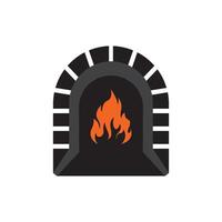 fire furnace icon logo vector design