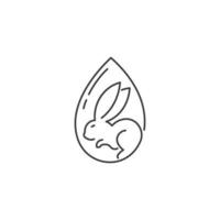 conejo de agua año 2023. plantilla de icono de logotipo vectorial vector