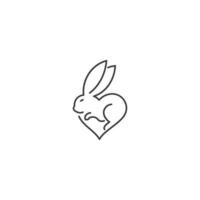 Love rabbit. Vector logo icon template