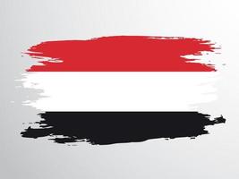 bandera de yemen pintada con un pincel vector