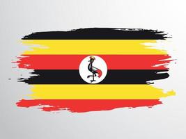Flag of Uganda painted with a brush vector