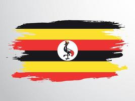 Flag of Uganda painted with a brush vector