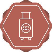 Duty Free Luggage Line Icon vector