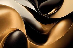 Black and gold luxurious elegant background with waves vector