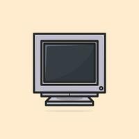 Front view of a cartoonish computer monitor. Vector illustration isolated on light background.