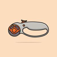 Retractable Knife icon in flat style. Cutter sign.pizza cutter. Hand tools for repair and construction. vector