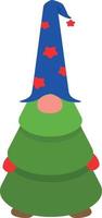 Christmas tree green gnome. vector