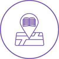 icono de vector de ubicación de biblioteca