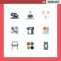 Stock Vector Icon Pack of 9 Line Signs and Symbols for cook appliances ice call help Editable Vector Design Elements