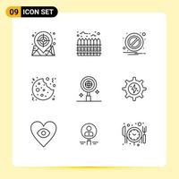 9 Creative Icons Modern Signs and Symbols of world business block sweet cookie Editable Vector Design Elements