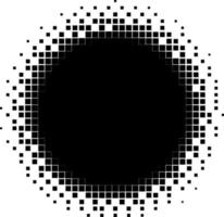 The circle is black drawn with a pixel. vector