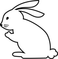 Rabbit drawing in black. vector