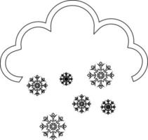 nube con icono de tiempo de nieve. vector