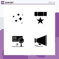 Group of Solid Glyphs Signs and Symbols for clean star wash badge banking Editable Vector Design Elements